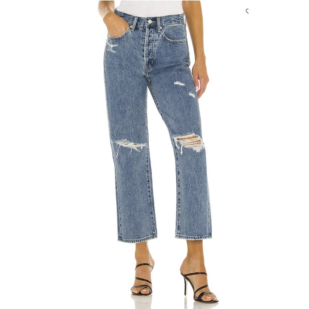 Pistola Cassie Crop Super High Rise Straight Crop Jeans in Elixir Size 25